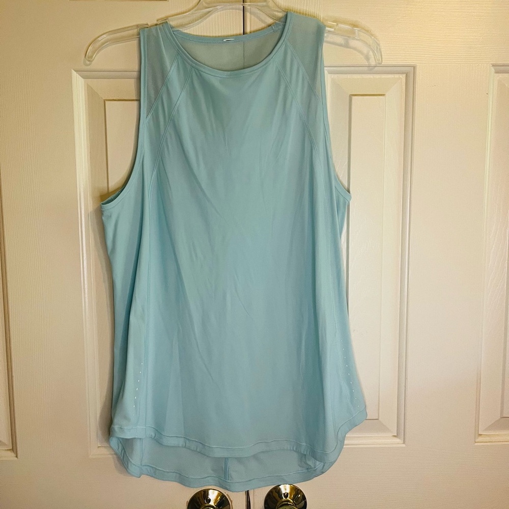 Light blue Lululemon open back tank top